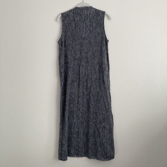 Zara Sweater Dress Womens Small Gray Ribbed Mockneck Sleeveless Maxi Soft - Picture 6 of 10